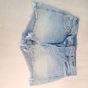 GAP Light Blue Cheeky High Rise Denim Women Shorts